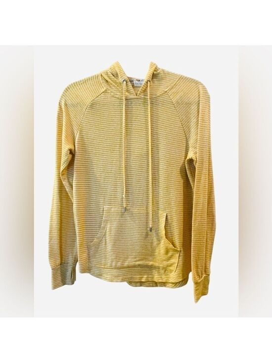 Retrology Tops - Retrology Women’s Hoodie Shirt Yellow White Striped Lightweight Size: Small